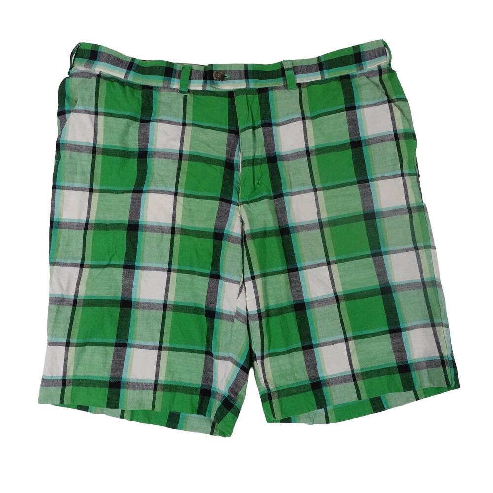 Loud Mouth Plaid Green Cotton Golf Shorts 10" Inseam Men's 40